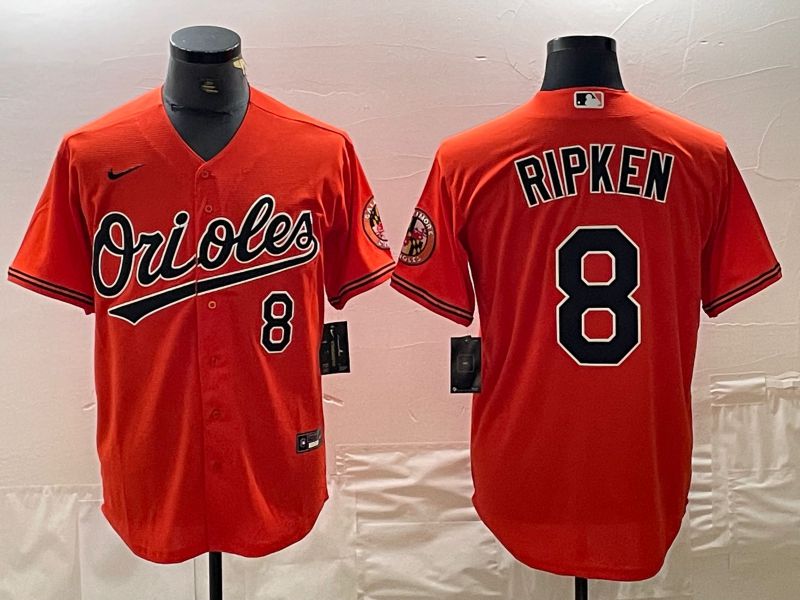 Men Baltimore Orioles #8 Ripken Red Nike Game MLB Jersey style 1